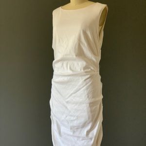 Nicole Miller white ruffle back dress